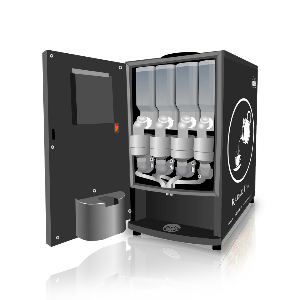 LED Coffee Machine 4 Lane | Four Beverage Options | Fully Automatic Tea & Coffee Vending Machine